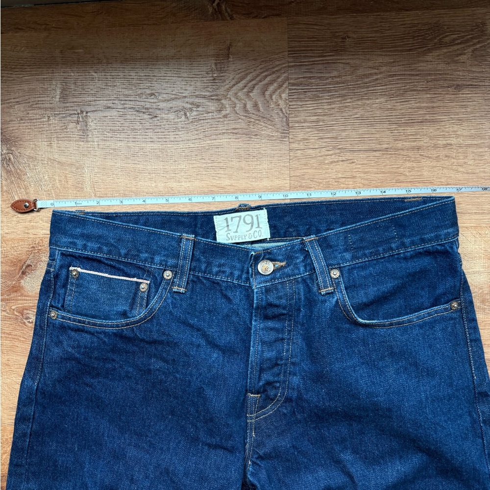 1791 Supply & co selvage denim Men’s Dark Blue Straight-Leg Jeans - Picture 3 of 7